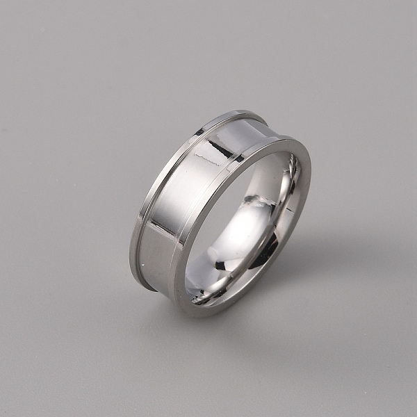 

PandaHall 201 Stainless Steel Grooved Finger Ring Settings, Ring Core Blank, for Inlay Ring Jewelry Making, Stainless Steel Color, Inner...