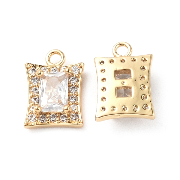 

PandaHall Brass Micro Pave Clear Cubic Zirconia Charms, with Glass, Rectangle, Real 18K Gold Plated, 12x8.5x3.5mm, Hole: 1.2mm Brass+Cubic...