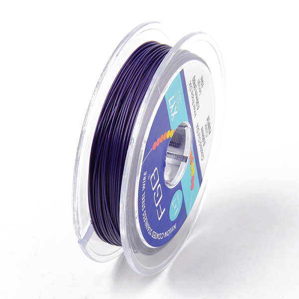 

PandaHall Tiger Tail Beading Wire, 7-Strand Bead Stringing Wire, Nylon Coated Stainless Steel Wire, Dark Violet, 24 Gauge, 0.5mm, about 32.8...