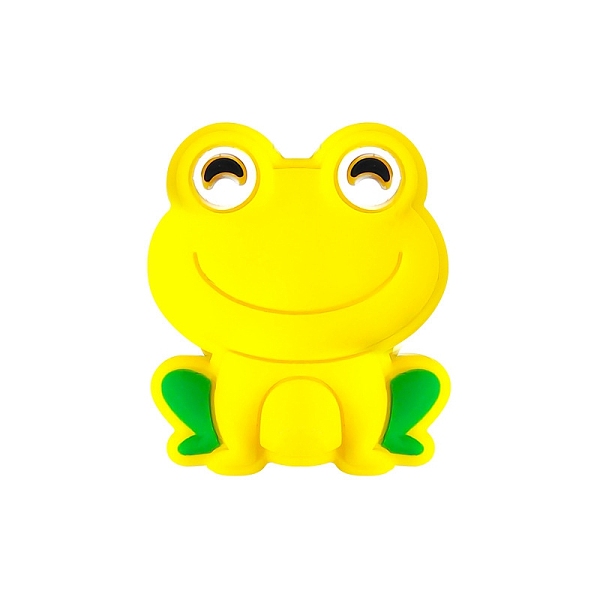 

PandaHall Frog Food Grade Silicone Beads, Chewing Beads For Teethers, DIY Nursing Necklaces Making, Yellow, 28.5mm Silicone Frog Yellow