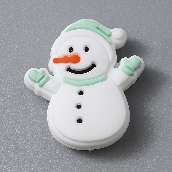 雪だるまのクリスマステーマ食品グレードの環境に優しいシリコーンビーズ