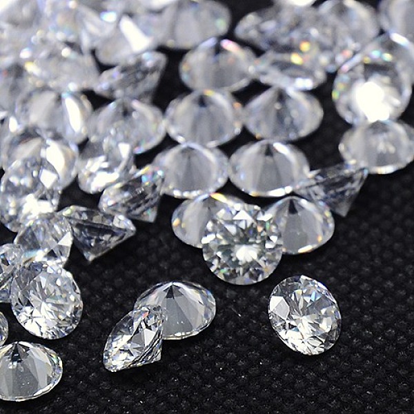 

PandaHall Cubic Zirconia Cabochons, Grade A, Faceted, Diamond, Clear, 0.8mm Cubic Zirconia Diamond Clear