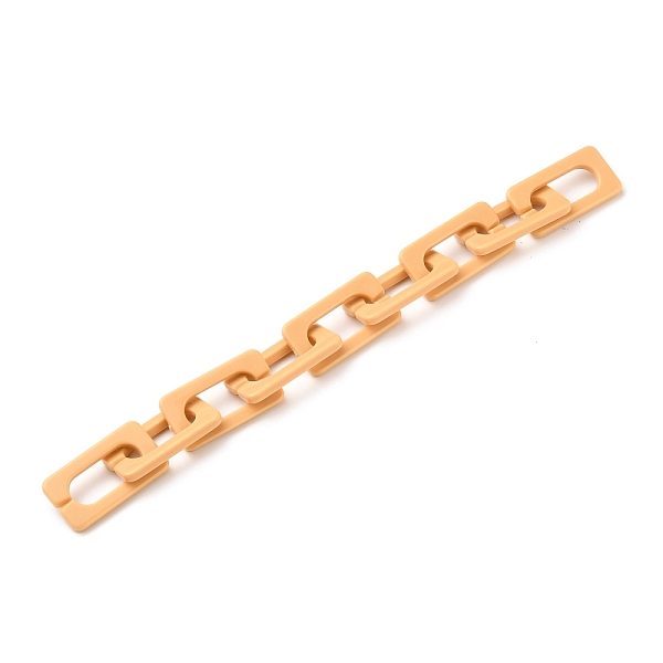 PandaHall Handmade Opaque Acrylic Cross Chains, Unwelded, Wheat, 43.5x23x4mm, about 39.37 inch(1m)/strand Acrylic Orange