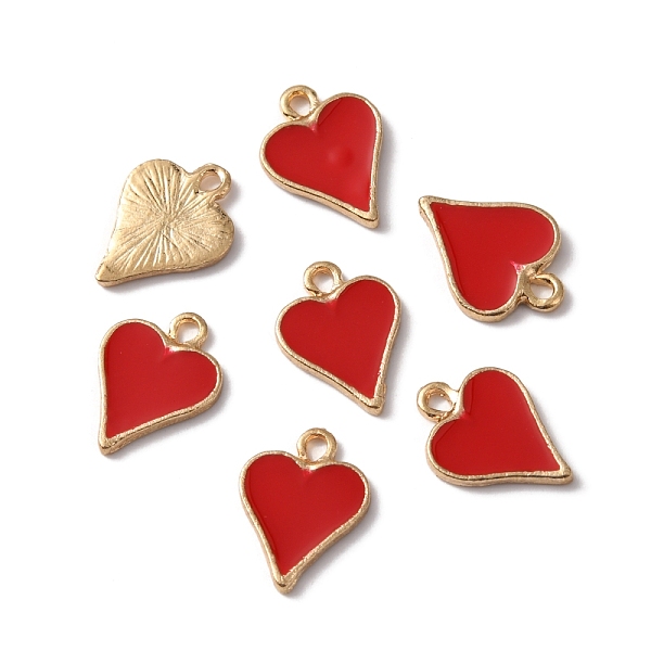 

PandaHall Alloy Enamel Pendants, Playing Cards Style, Golden, Heart, Red, 17x12.5x2mm, Hole: 1.8mm Alloy+Enamel Heart Red
