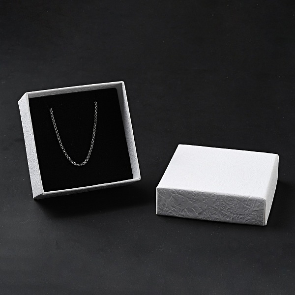 

PandaHall Texture Paper Jewelry Gift Boxes, with Sponge Mat Inside, Square, White, 7.5x7.5x3.4cm, Inner Diameter: 6.9x6.9cm, Deep: 3.2cm...