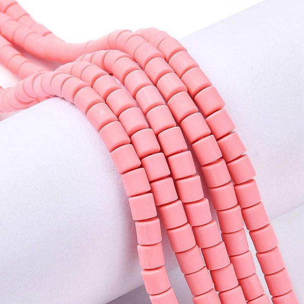 

PandaHall Polymer Clay Bead Strands, Column, Hot Pink, 5~7x6mm, Hole: 1.5~2mm, about 61~69pcs/strand, 15.74 inch Polymer Clay Column Pink