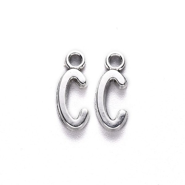 

PandaHall Tibetan Style Alloy Pendants, Cadmium Free & Lead Free, Letter C, C: 16.5x6.5x2mm, Hole: 2mm Alloy Letter