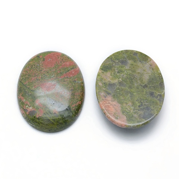 

PandaHall Natural Unakite Cabochons, Oval, 40x30x7.5~8mm Unakite Oval