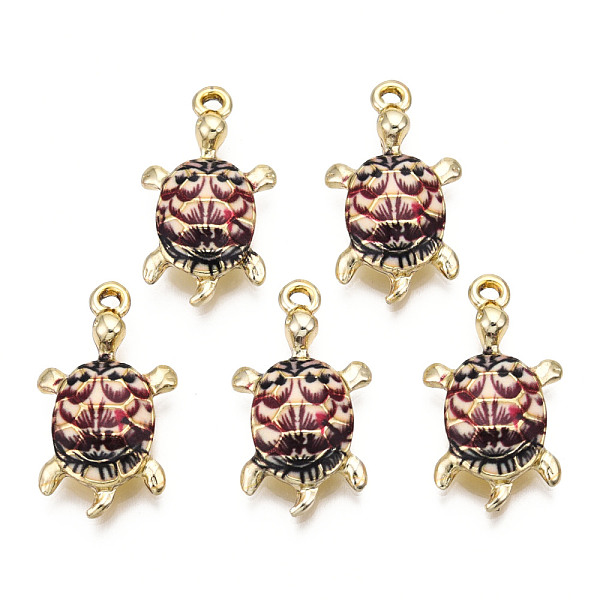 

PandaHall Rack Plating Alloy Enamal Pendants, Cadmium Free & Nickel Free & Lead Free, Light Gold, Turtle with Flower, Old Rose...