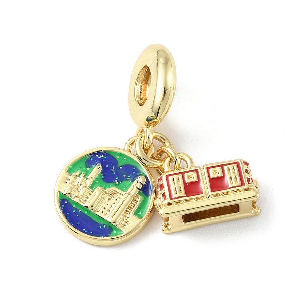 

PandaHall Brass Micro Pave Cubic Zirconia European Dangle Charms, Enamel Style, Large Hole Pendants, Long-Lasting Plated, Real 18K Gold..., Multicolor