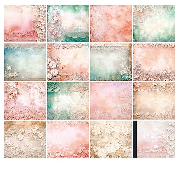 

PandaHall 30 Sheets Vintage Flower Lace Scrapbook Paper Pads, for DIY Album Scrapbook, Greeting Card, Background Paper, Rectangle, Misty...