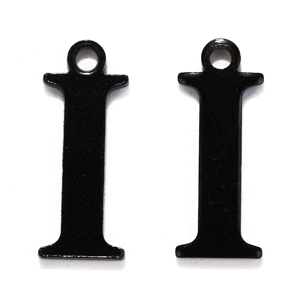 

PandaHall 304 Stainless Steel Alphabet Charms, Electrophoresis Black, Letter.I, 12.5x4.5x1mm, Hole: 1mm 304 Stainless Steel Letter I