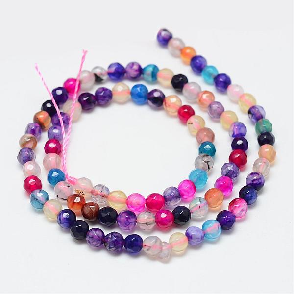 

PandaHall Natural Agate Bead Strands, Dyed, Faceted, Round, Colorful, 4mm, Hole: 1mm, about 87~90pcs/strand, 13.8~14.6 inch Natural Agate...