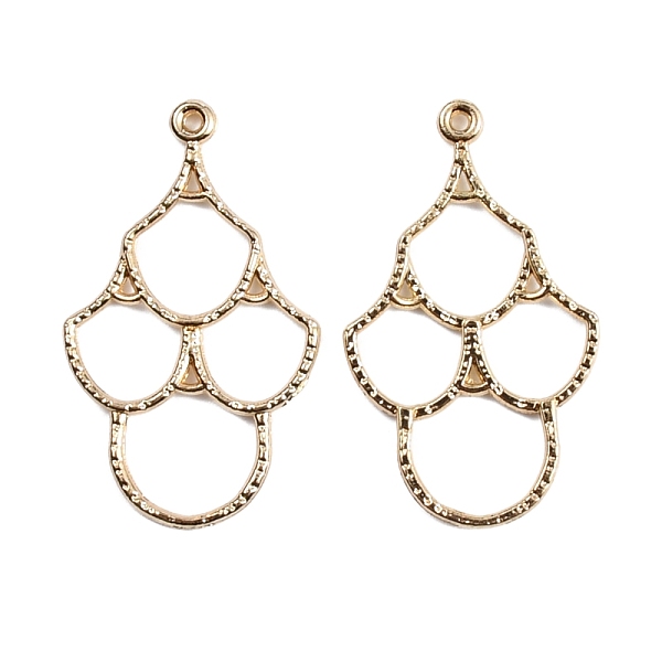 

PandaHall Alloy Pendants, Hollow, Light Gold, 34.5x20.5x1.5mm, Hole: 1.2mm Alloy Others