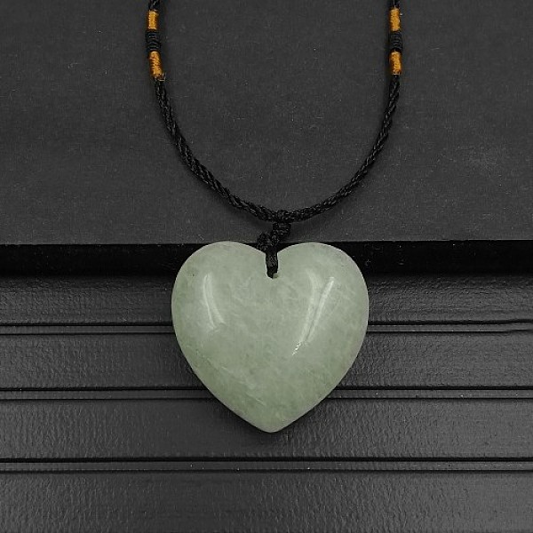 

PandaHall Natural Green Aventurine Pendant Necklaces, Heart, 15.75~23.62 inch(40~60cm) Green Aventurine Heart
