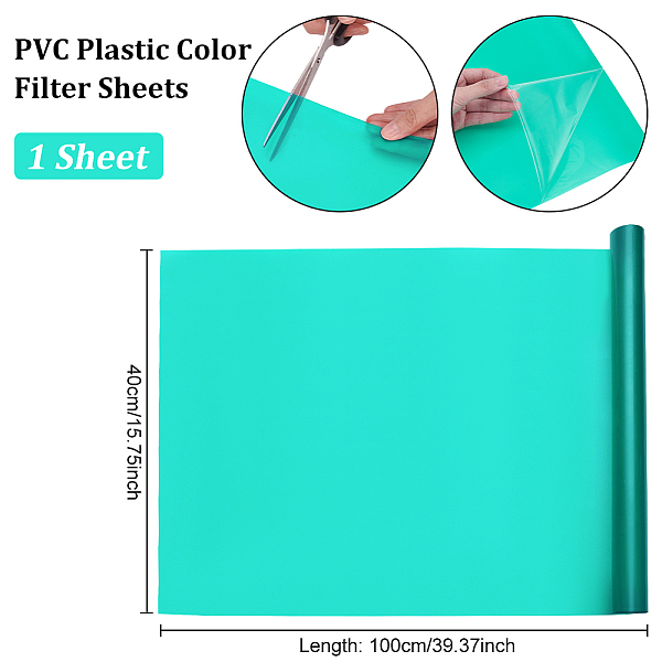 

PandaHall BENECREAT 16x39 Inch PVC Plastic Green Lighting Gels Filter, Rectangle Transparent Correction Roll Film Plastic Sheet for...