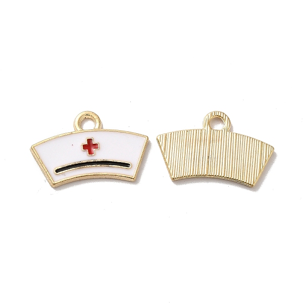 

PandaHall Alloy Enamel Pendants, Golden, Nurse Cap Charm, White, 13.5x20x1.5mm, Hole: 2.2mm Alloy+Enamel Others White