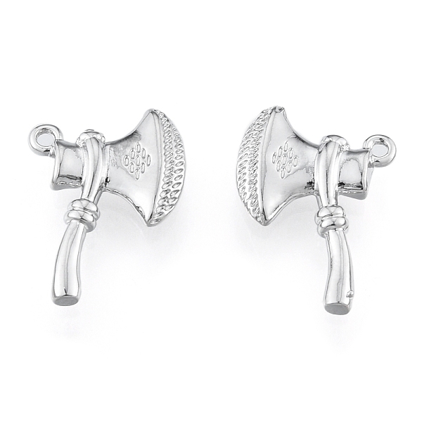 

PandaHall Brass Charms, Cadmium Free & Nickel Free & Lead Free, Axe, Real Platinum Plated, 15x11x2.5mm, Hole: 0.9mm Brass Tool