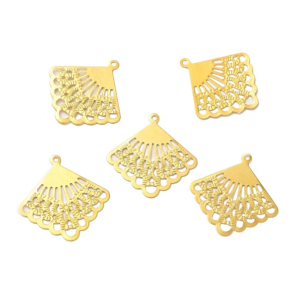 

PandaHall Iron Filigree Joiners, Etched Metal Embellishments, Rhombus, Golden, 27x26x0.5mm, Hole: 1.4mm Iron Rhombus