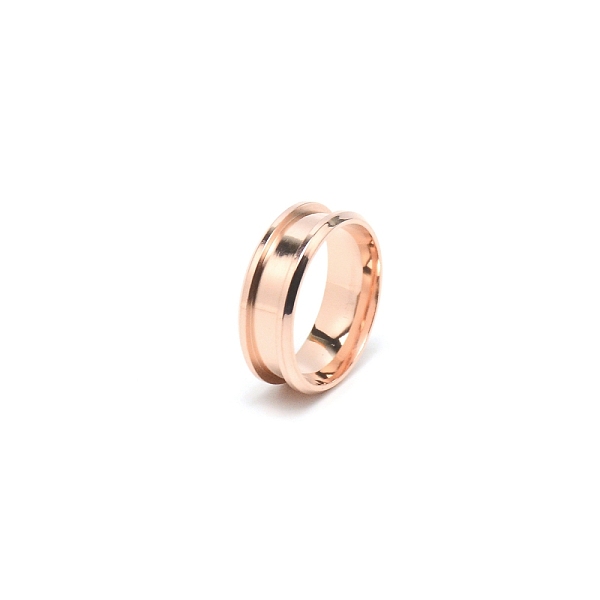 

PandaHall 201 Stainless Steel Grooved Finger Ring Settings, Ring Core Blank, for Inlay Ring Jewelry Making, Rose Gold, Inner Diameter: 20mm...