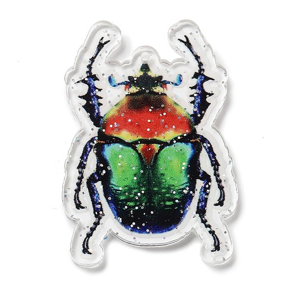 

PandaHall Acrylic Pendants, Beetle, Red, 46.5x31.5x2.5mm, Hole: 1mm Acrylic Ladybug Red