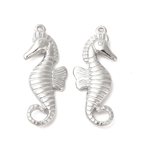 

PandaHall 304 Stainless Steel Pendants, Sea Horse Shape Charms, Stainless Steel Color, 30x12x3.5mm, Hole: 1mm 304 Stainless Steel Sea Horse