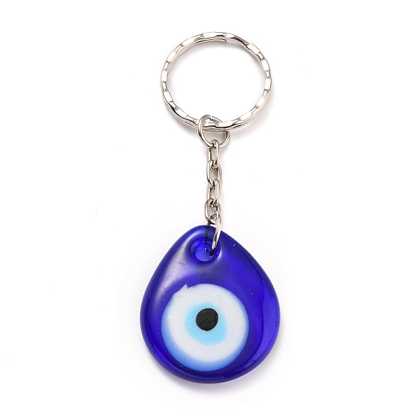 Teardrop Evil Eye Lampwork Keychain