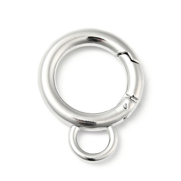 

PandaHall 304 Stainless Steel Spring Gate Rings, Stainless Steel Color, 28x21.5x3.5mm, 7 Gauge, Hole: 6x4.5mm 304 Stainless Steel
