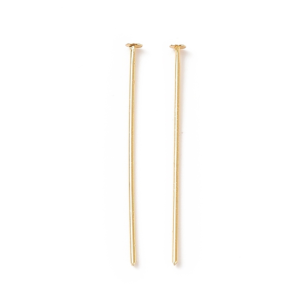 

PandaHall Brass Flat Head Pins, Cadmium Free & Lead Free, Real 18K Gold Plated, 25mm, Head: 1.7mm, Pin: 0.6mm, 22 Gauge Brass
