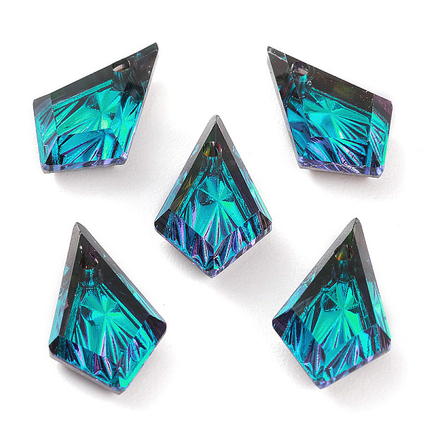 

PandaHall Embossed Glass Rhinestone Pendants, Faceted, Kite, Bermuda Blue, 13x8x4mm, Hole: 1.2mm Glass Rhombus Blue