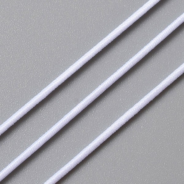 

PandaHall Polyester Elastic Cord, Round, White, 1mm, about 49.21 Yards(45m)/Roll Elastic Fibre Round White