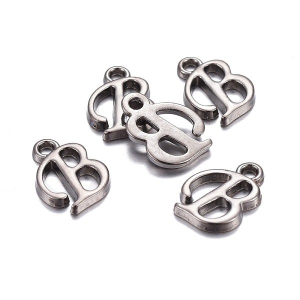

PandaHall Gunmetal Plated Alloy Letter Pendants, Rack Plating, Cadmium Free & Lead Free, Letter.B, 13x10x2mm, Hole: 1.5mm Alloy Letter B