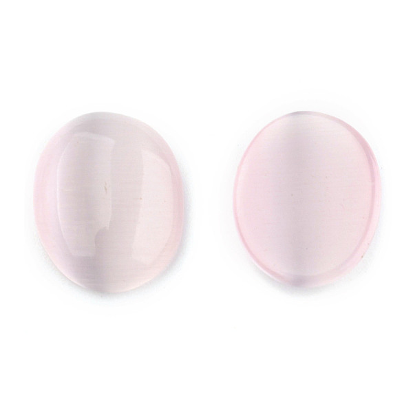 

PandaHall Cat Eye Cabochons, Oval, Misty Rose, 25x18x6~7mm Glass Oval