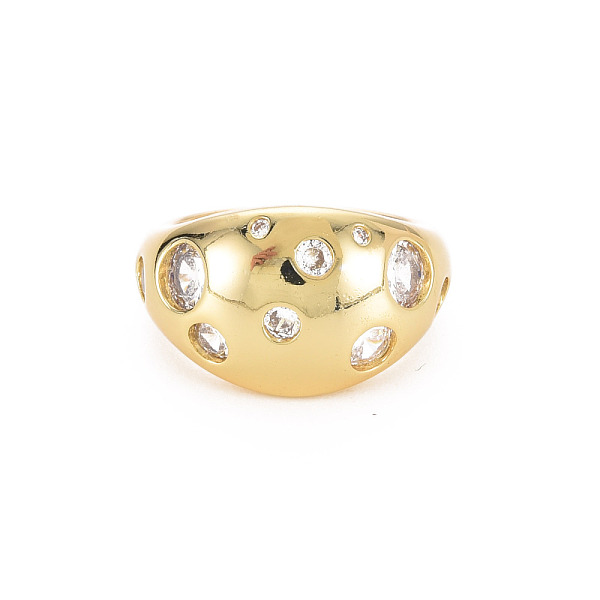 

PandaHall Brass Micro Pave Cubic Zirconia Cuff Rings, Open Rings for Unisex, Cadmium Free & Nickel Free & Lead Free, Real 18K Gold Plated..., Clear