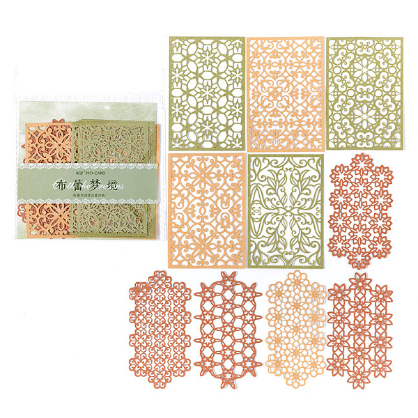 

PandaHall 10Pcs 10 Styles PET Hollow Lace Scrapbook Paper Pads, for DIY Album Scrapbook, Background Paper, Diary Decoration, Mixed Patterns..., Multicolor