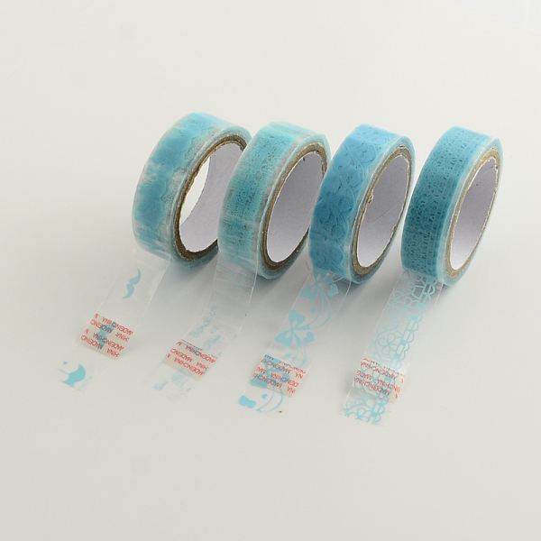 

PandaHall Self Adhesive DIY Scrapbook, Mixed Patterned, Light Sky Blue, 15mm, about 10m/roll, 10rolls/group Plastic