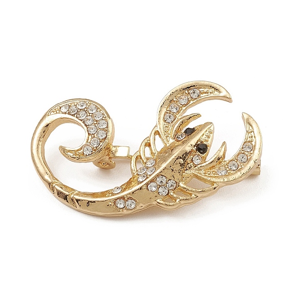 

PandaHall Alloy Rhinestone Brooch, Scorpion Pin, Golden, 40x23x9mm Alloy+Rhinestone Scorpion