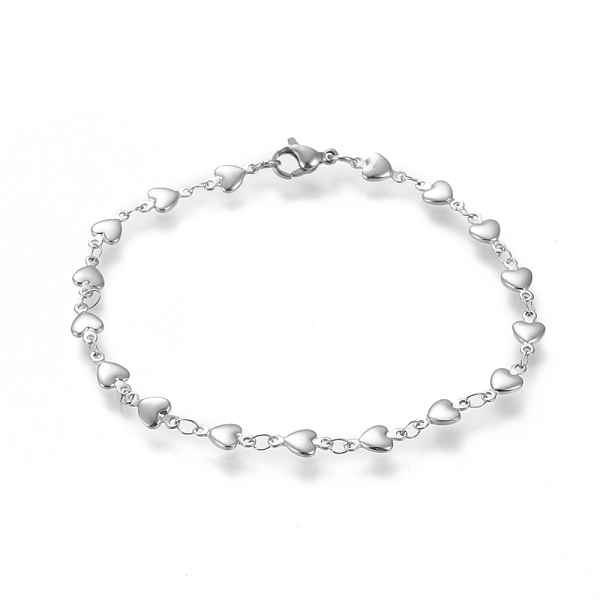 

PandaHall 304 Stainless Steel Link Chain Bracelets, with Lobster Claw Clasps, Heart, Stainless Steel Color, 21.4cm(8-3/8 inch) 304 Stainless...