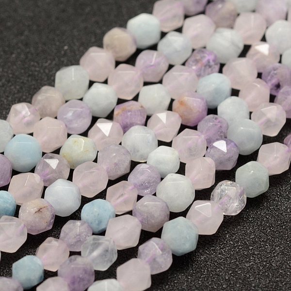 

PandaHall Natural Aquamarine & Rose Quartz & Amethyst Beads Strands, Faceted, Round, 6mm, Hole: 1mm, about 61pcs/strand, 14.5~14.7 inch...