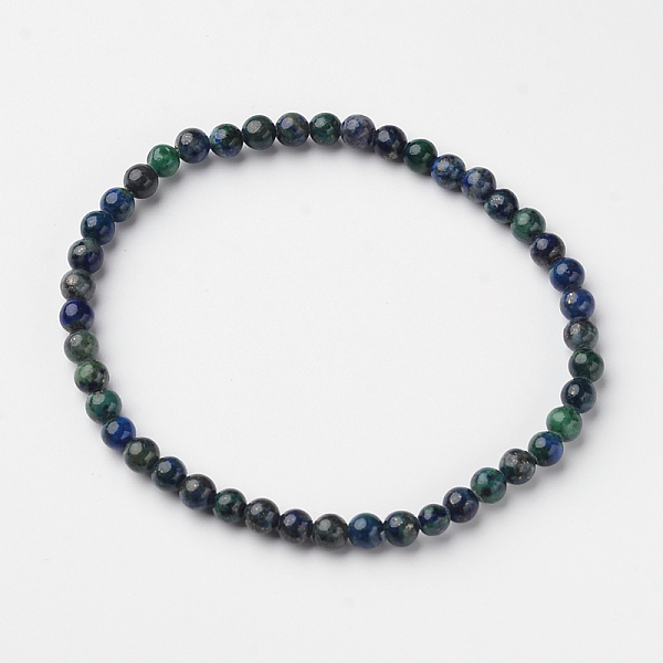 

PandaHall Natural Chrysocolla and Lapis Lazuli(Dyed) Round Bead Stretch Bracelets, 54.5mm, Bead: 4~5mm Chrysocolla and Lapis Lazuli