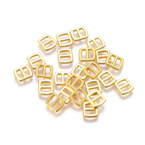 

PandaHall Mini Alloy Buckles, Adjustable Buckle Fasteners, Rectangle, Golden, 6x5x1mm, Hole: 3x1mm Alloy Rectangle