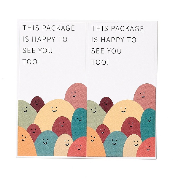 

PandaHall Rectangle Present Stickers, Adhesive Label Stickers, for Gift Decoration, Face Pattern, 107x104x0.1mm, 50pcs/bag Paper Body
