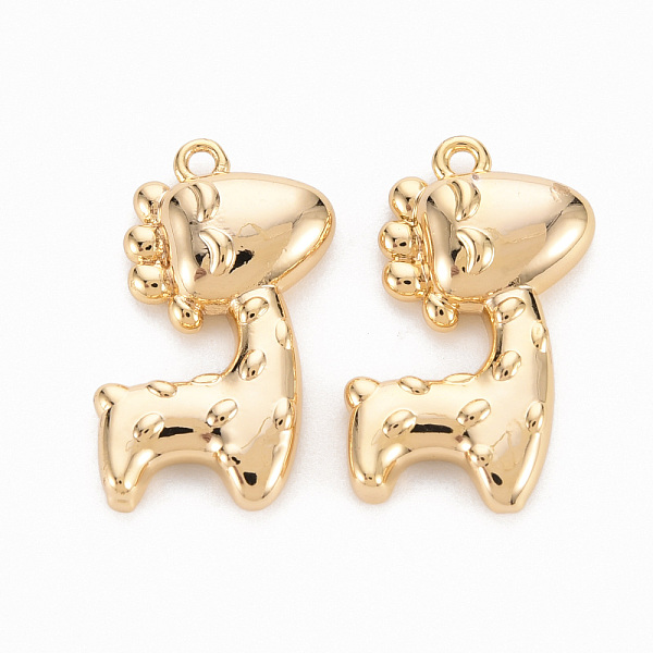 

PandaHall Brass Pendants, Nickel Free, Deer, Real 18K Gold Plated, 23x16x4mm, Hole: 1.5mm Brass Deer