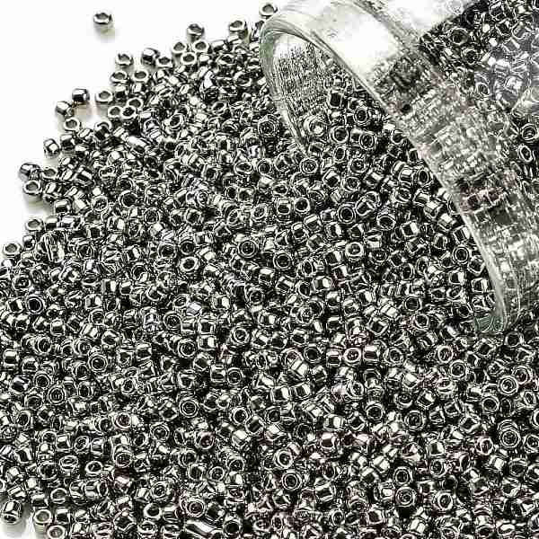 PandaHall TOHO Round Seed Beads, Japanese Seed Beads, (713) Olympic Silver Metallic, 15/0, 1.5mm, Hole: 0.7mm, about 15000pcs/50g Glass...
