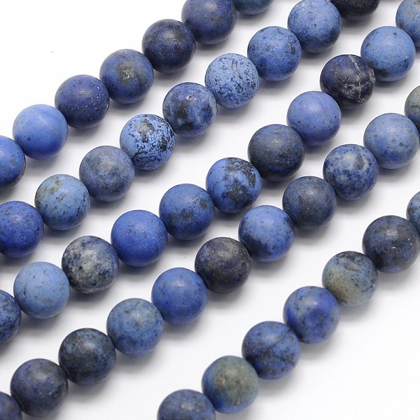 

PandaHall Frosted Round Natural Grade AA Sodalite Beads Strands, 8mm, Hole: 1mm, about 49pcs/strand, 15.3 inch Sodalite Round