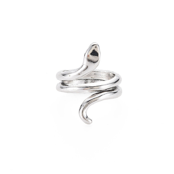 

PandaHall Men's Alloy Finger Rings, Open Rings, Cadmium Free & Lead Free, Snake, Antique Silver, US Size 6(16.5mm) Alloy