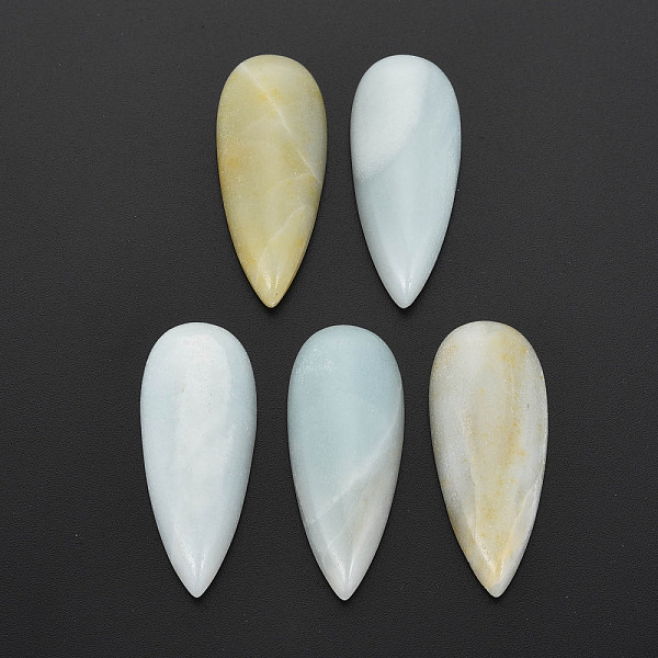 

PandaHall Natural Flower Amazonite Cabochons, Teardrop, 37.5~38x15x6.5mm Flower Amazonite Teardrop