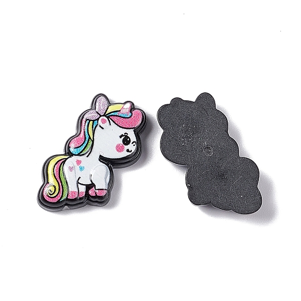 

PandaHall Opaque Resin Cabochons, Unicorn, White, 22x22x5mm Resin Unicorn White