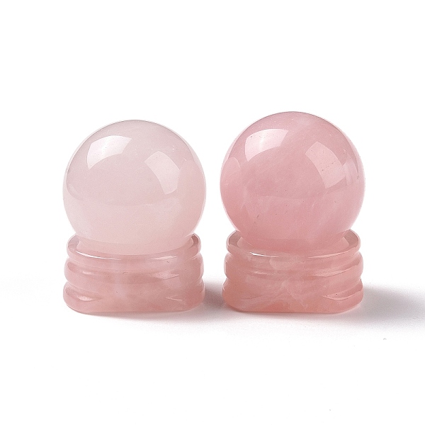 

PandaHall Natural Rose Quartz Display Decorations, Gemstone Sphere, Round, 30x39mm Rose Quartz Round