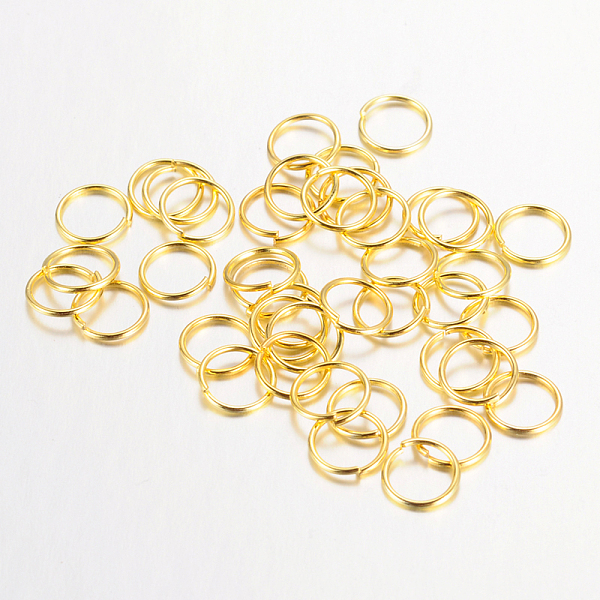 

PandaHall Iron Open Jump Rings, Nickel Free, Golden, 8x0.7mm, 21 Gauge, Inner Diameter: 6.6mm, about 12500pcs/1000g Iron